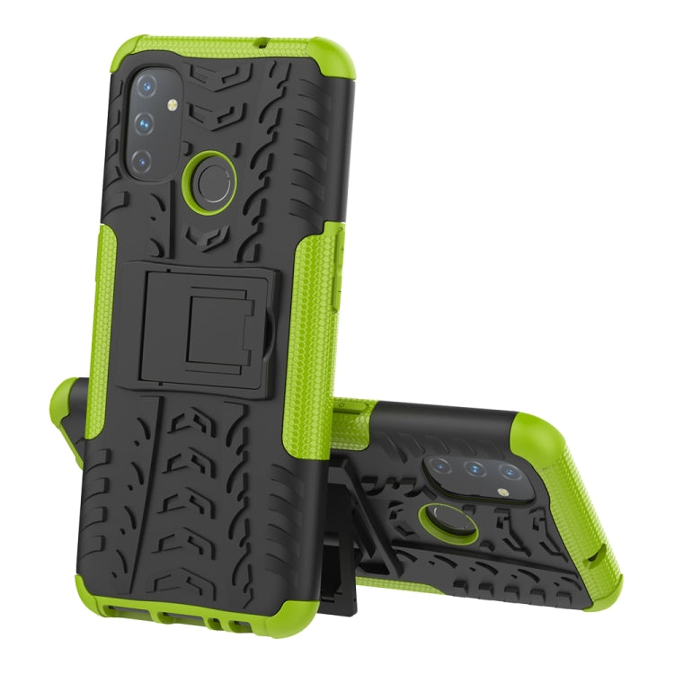 For OnePlus Nord N100 Tire Texture Shockproof TPU+PC Protective Case with Holder