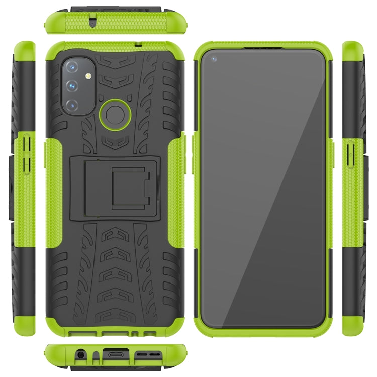 For OnePlus Nord N100 Tire Texture Shockproof TPU+PC Protective Case with Holder