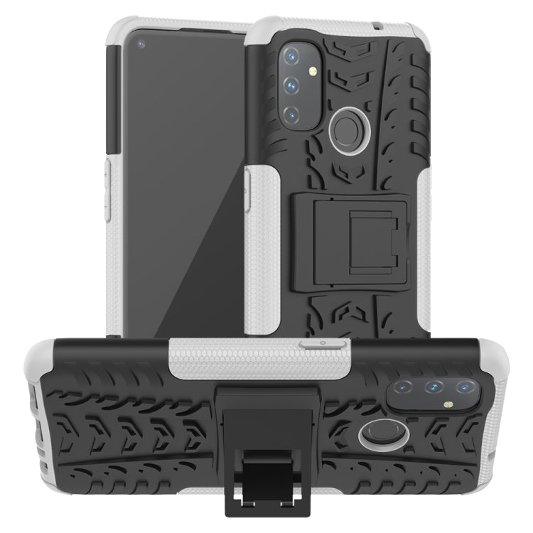 For OnePlus Nord N100 Tire Texture Shockproof TPU+PC Protective Case with Holder