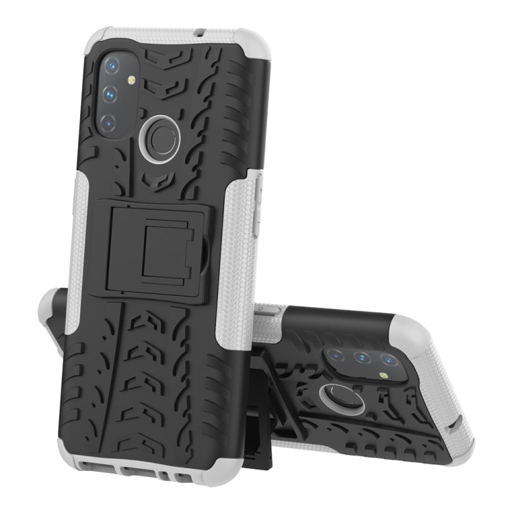 For OnePlus Nord N100 Tire Texture Shockproof TPU+PC Protective Case with Holder