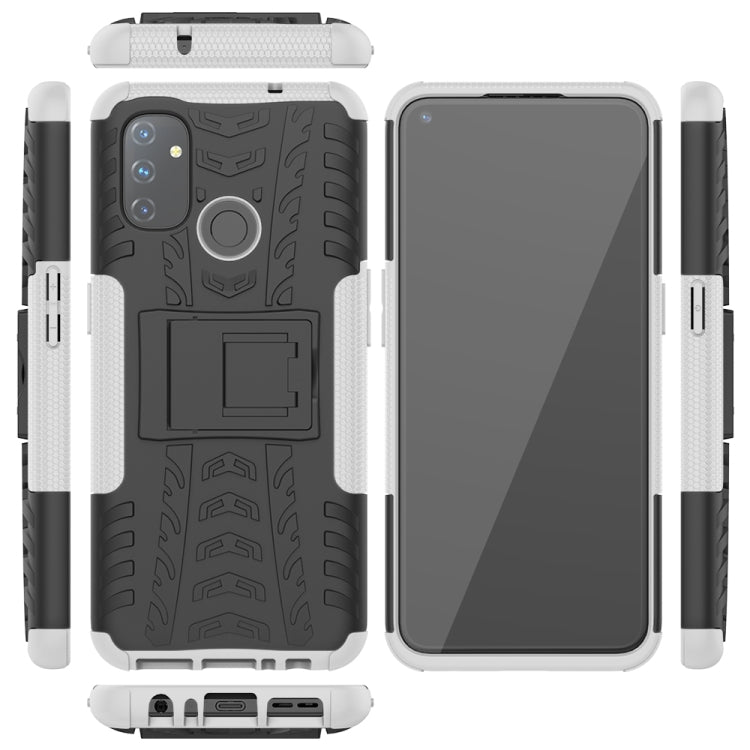 For OnePlus Nord N100 Tire Texture Shockproof TPU+PC Protective Case with Holder