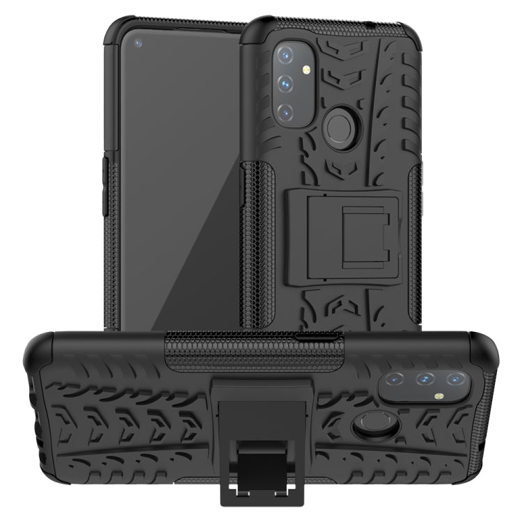 For OnePlus Nord N100 Tire Texture Shockproof TPU+PC Protective Case with Holder