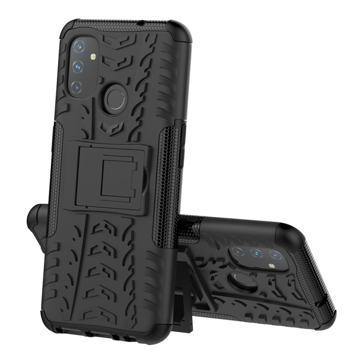 For OnePlus Nord N100 Tire Texture Shockproof TPU+PC Protective Case with Holder