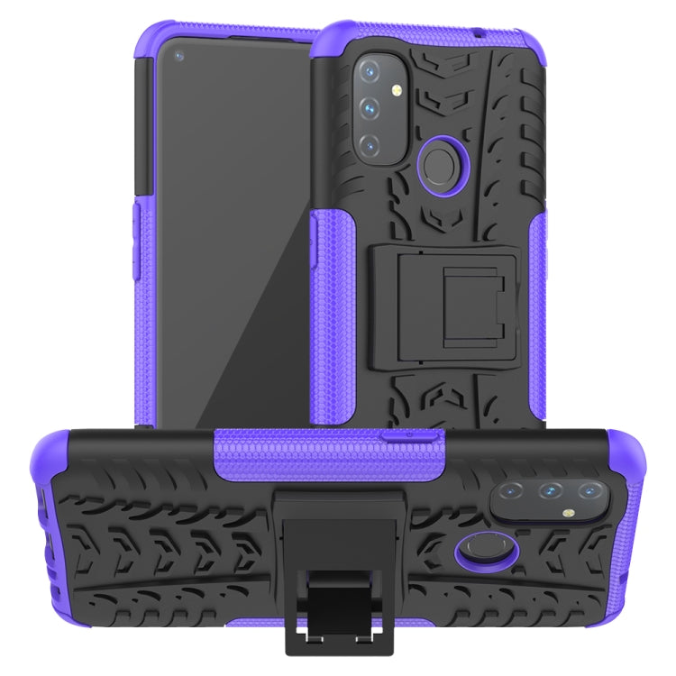 For OnePlus Nord N100 Tire Texture Shockproof TPU+PC Protective Case with Holder