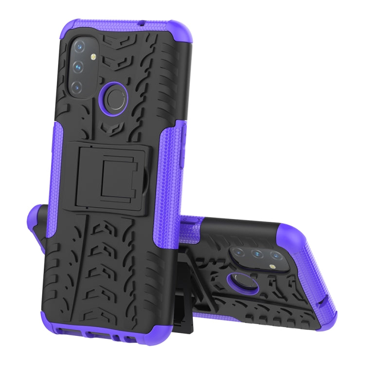 For OnePlus Nord N100 Tire Texture Shockproof TPU+PC Protective Case with Holder