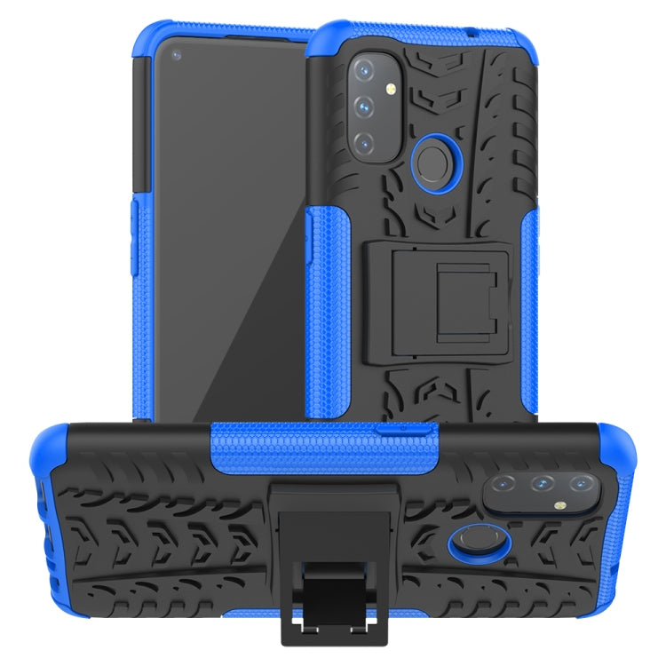 For OnePlus Nord N100 Tire Texture Shockproof TPU+PC Protective Case with Holder