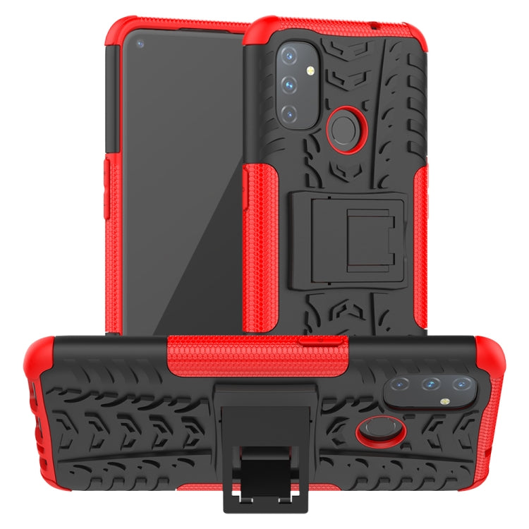 For OnePlus Nord N100 Tire Texture Shockproof TPU+PC Protective Case with Holder