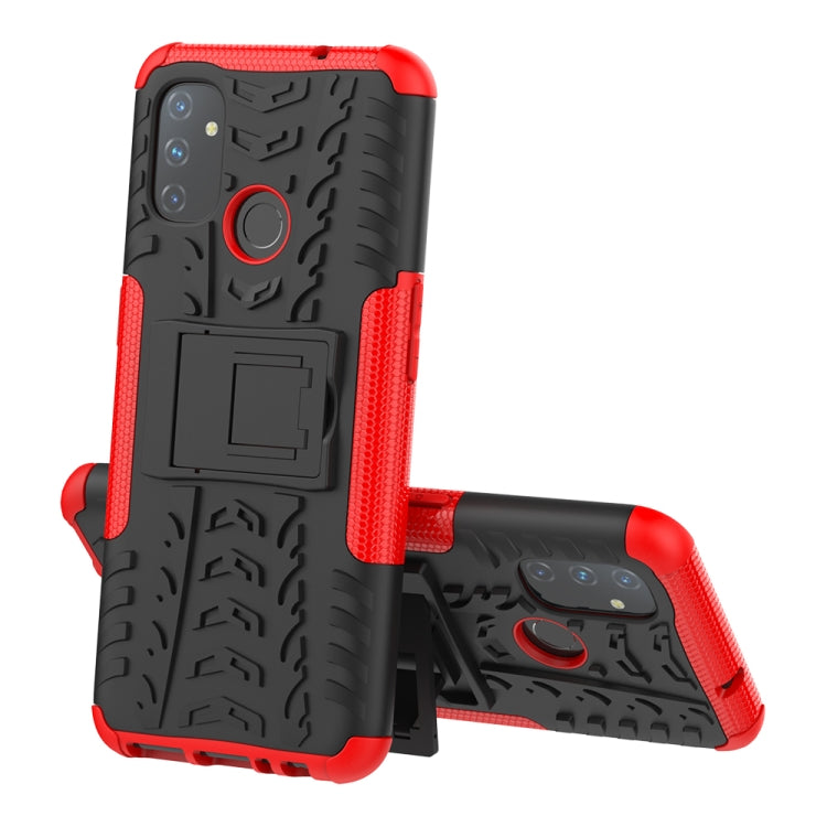 For OnePlus Nord N100 Tire Texture Shockproof TPU+PC Protective Case with Holder