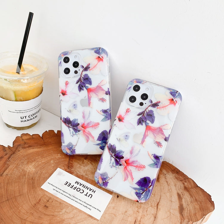 For iPhone 11 Hollow Flowers Pattern TPU Protective Case