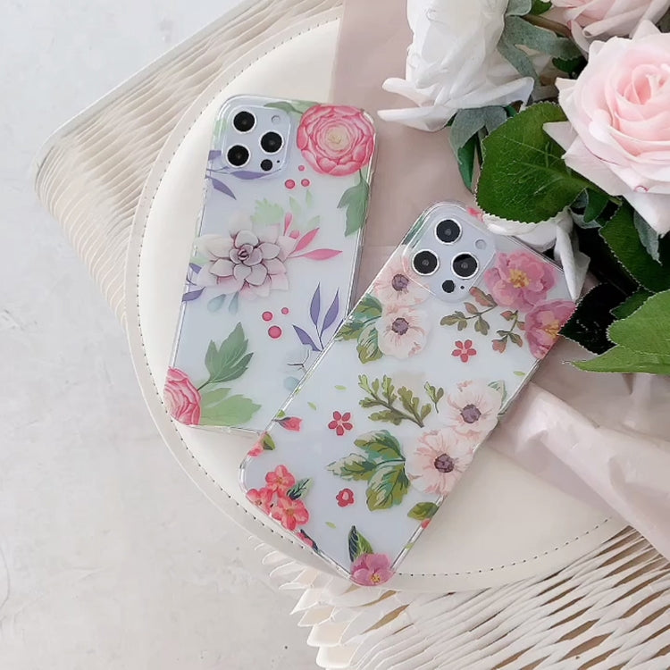 For iPhone 11 Hollow Flowers Pattern TPU Protective Case