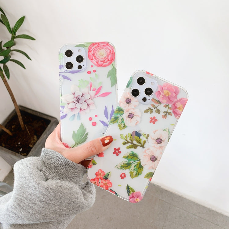 For iPhone 11 Pro Max Hollow Flowers Pattern TPU Protective Case