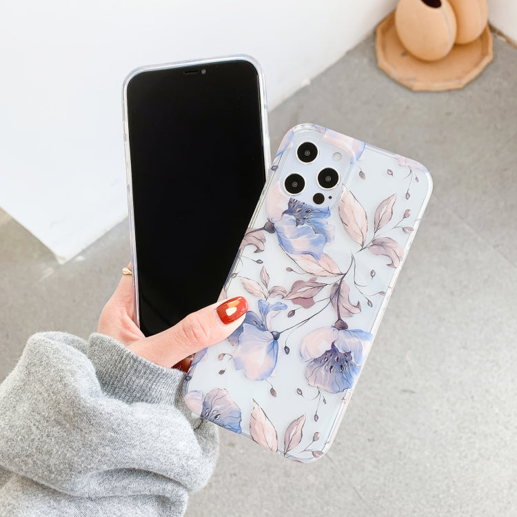 For iPhone 11 Pro Max Hollow Flowers Pattern TPU Protective Case