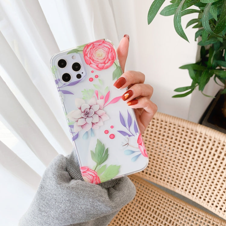 For iPhone 11 Pro Max Hollow Flowers Pattern TPU Protective Case