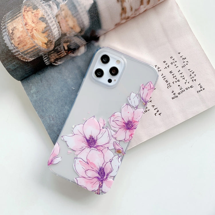 For iPhone 12 mini Hollow Flowers Pattern TPU Protective Case