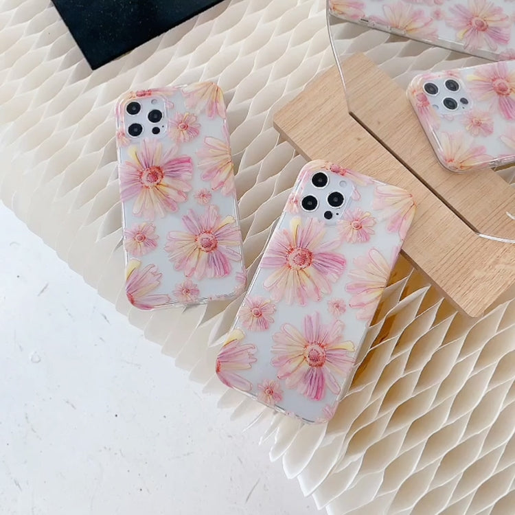 For iPhone 12 mini Hollow Flowers Pattern TPU Protective Case