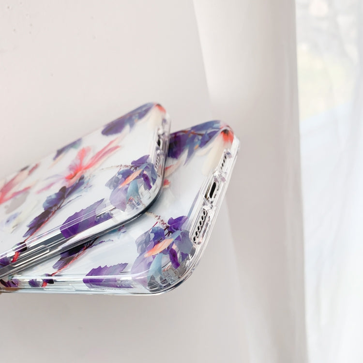 For iPhone 12 / 12 Pro Hollow Flowers Pattern TPU Protective Case