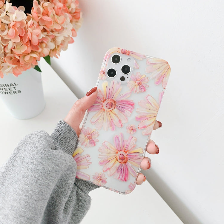 For iPhone 12 / 12 Pro Hollow Flowers Pattern TPU Protective Case