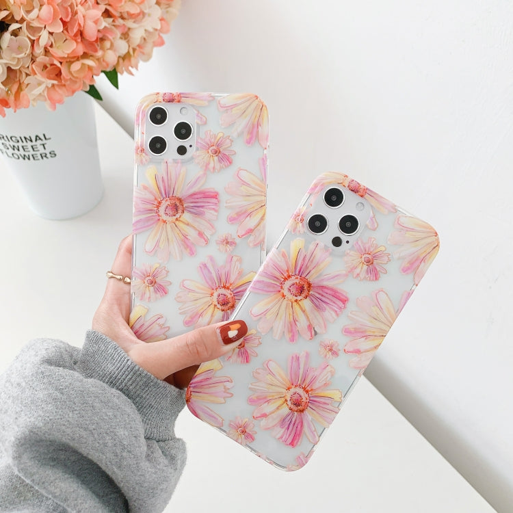 For iPhone 12 / 12 Pro Hollow Flowers Pattern TPU Protective Case