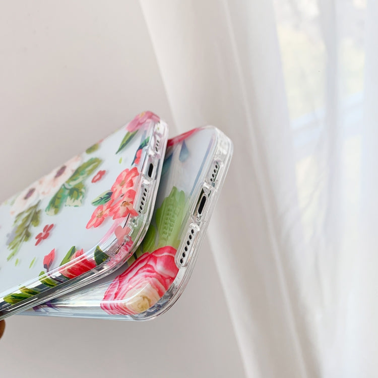 For iPhone 12 / 12 Pro Hollow Flowers Pattern TPU Protective Case
