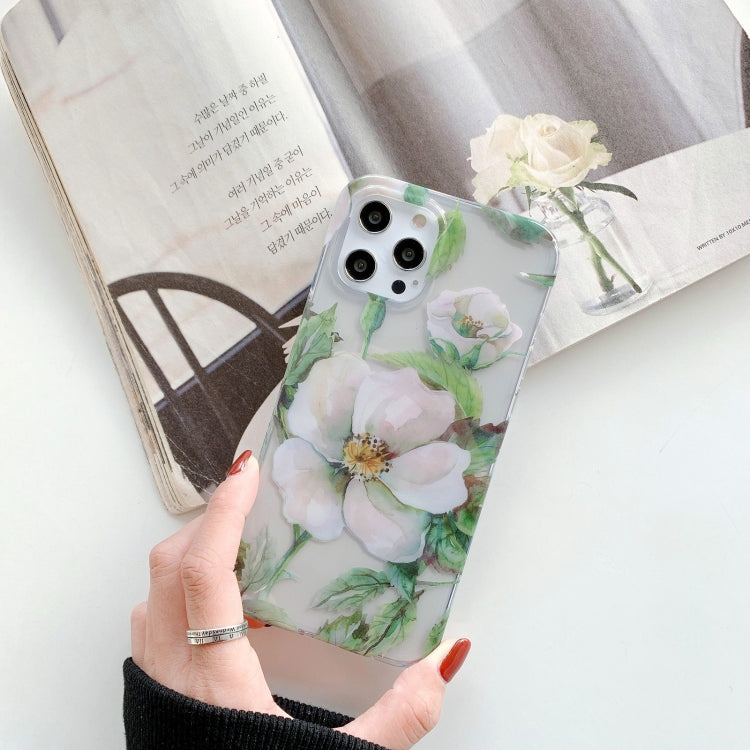 For iPhone 12 / 12 Pro Hollow Flowers Pattern TPU Protective Case
