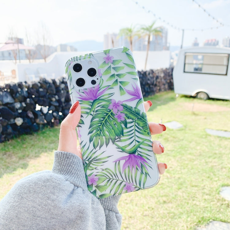 For iPhone 12 / 12 Pro Hollow Flowers Pattern TPU Protective Case