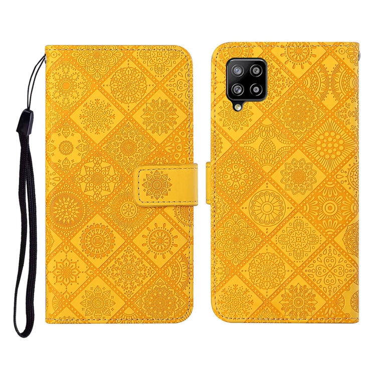For Samsung Galaxy A12 Ethnic Style Embossed Pattern Horizontal Flip Leather Case with Holder & Card Slots & Wallet & Lanyard