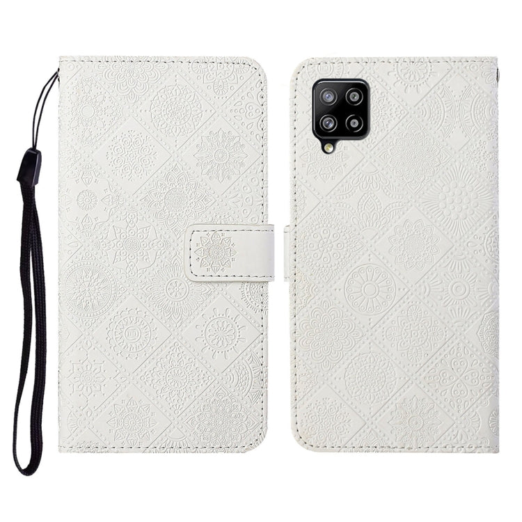 For Samsung Galaxy A12 Ethnic Style Embossed Pattern Horizontal Flip Leather Case with Holder & Card Slots & Wallet & Lanyard