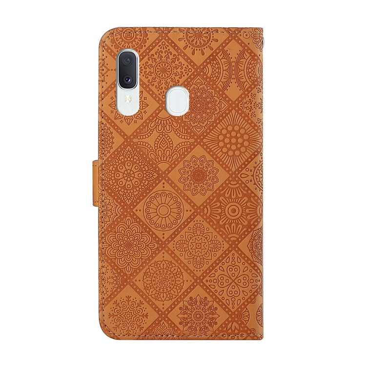 For Samsung Galaxy A20e Ethnic Style Embossed Pattern Horizontal Flip Leather Case with Holder & Card Slots & Wallet & Lanyard