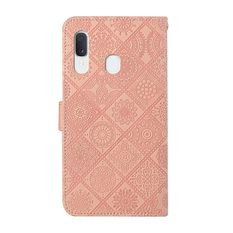 For Samsung Galaxy A20e Ethnic Style Embossed Pattern Horizontal Flip Leather Case with Holder & Card Slots & Wallet & Lanyard