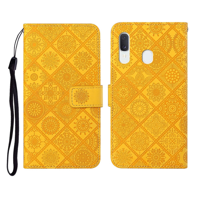 For Samsung Galaxy A20e Ethnic Style Embossed Pattern Horizontal Flip Leather Case with Holder & Card Slots & Wallet & Lanyard