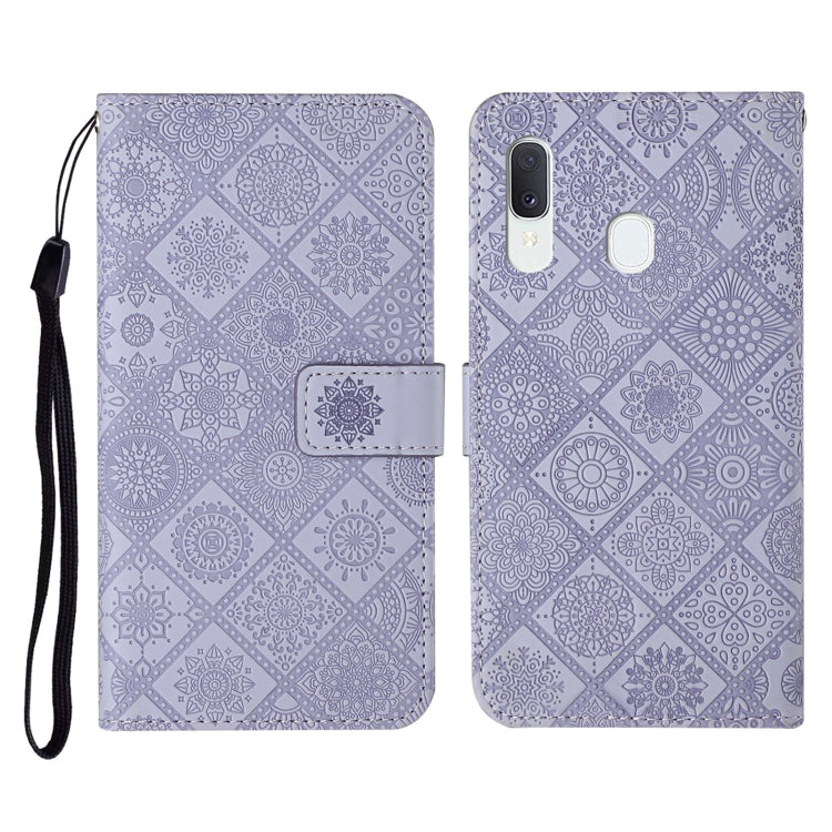 For Samsung Galaxy A20e Ethnic Style Embossed Pattern Horizontal Flip Leather Case with Holder & Card Slots & Wallet & Lanyard