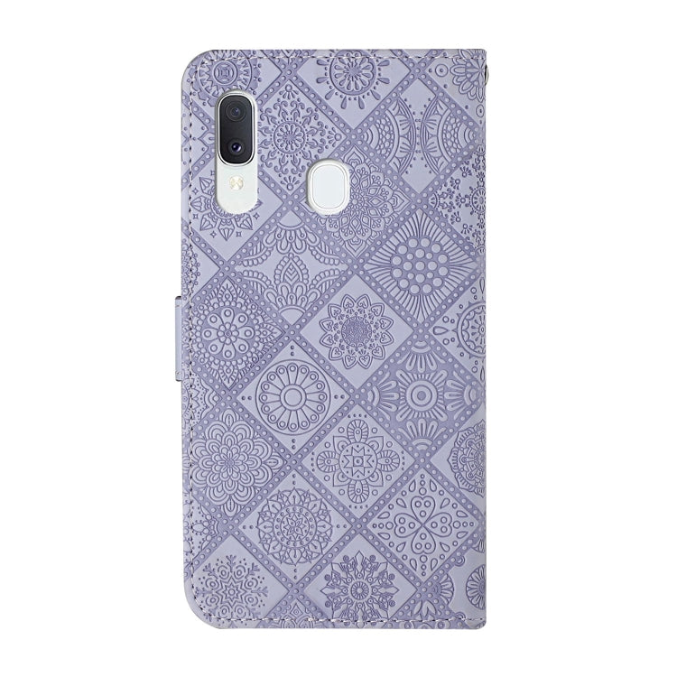 For Samsung Galaxy A20e Ethnic Style Embossed Pattern Horizontal Flip Leather Case with Holder & Card Slots & Wallet & Lanyard