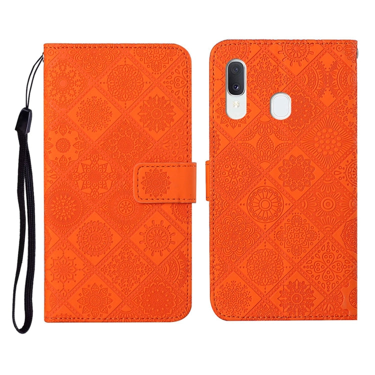For Samsung Galaxy A20e Ethnic Style Embossed Pattern Horizontal Flip Leather Case with Holder & Card Slots & Wallet & Lanyard