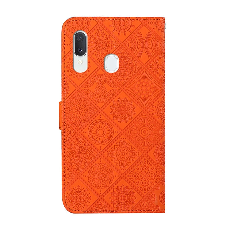 For Samsung Galaxy A20e Ethnic Style Embossed Pattern Horizontal Flip Leather Case with Holder & Card Slots & Wallet & Lanyard