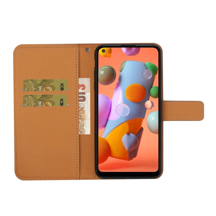 For Samsung Galaxy A21 Ethnic Style Embossed Pattern Horizontal Flip Leather Case with Holder & Card Slots & Wallet & Lanyard