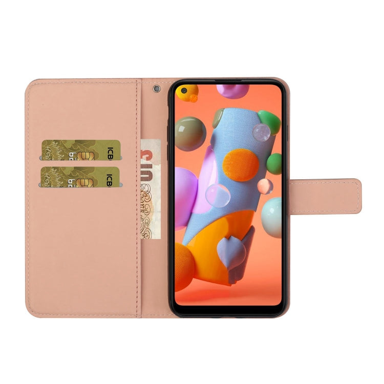 For Samsung Galaxy A21 Ethnic Style Embossed Pattern Horizontal Flip Leather Case with Holder & Card Slots & Wallet & Lanyard