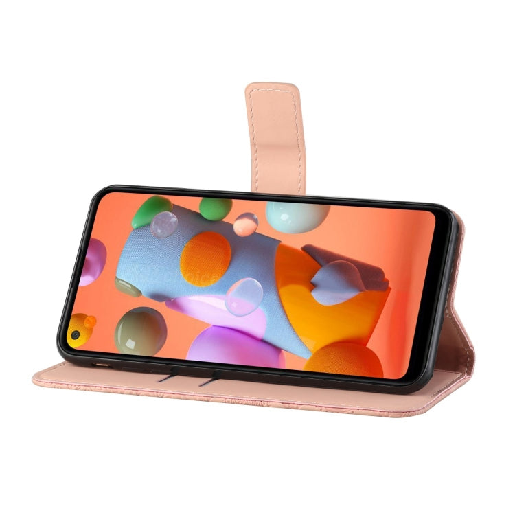 For Samsung Galaxy A21 Ethnic Style Embossed Pattern Horizontal Flip Leather Case with Holder & Card Slots & Wallet & Lanyard