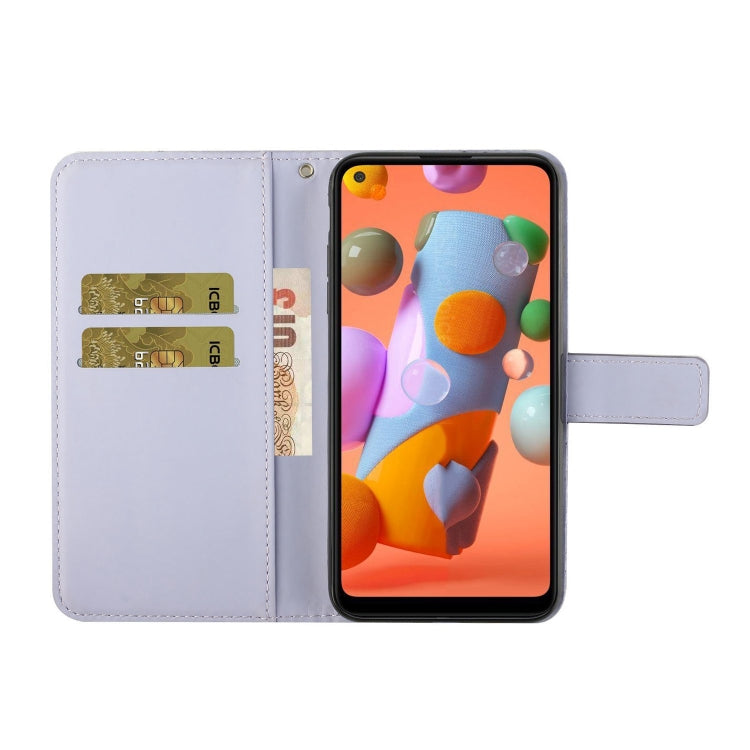 For Samsung Galaxy A21 Ethnic Style Embossed Pattern Horizontal Flip Leather Case with Holder & Card Slots & Wallet & Lanyard