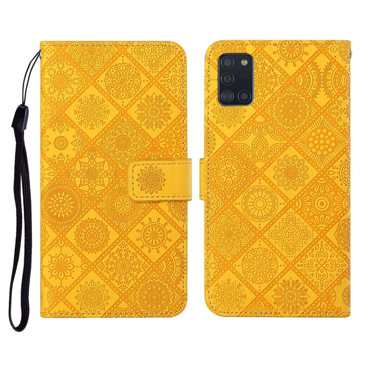 For Samsung Galaxy A31 Ethnic Style Embossed Pattern Horizontal Flip Leather Case with Holder & Card Slots & Wallet & Lanyard