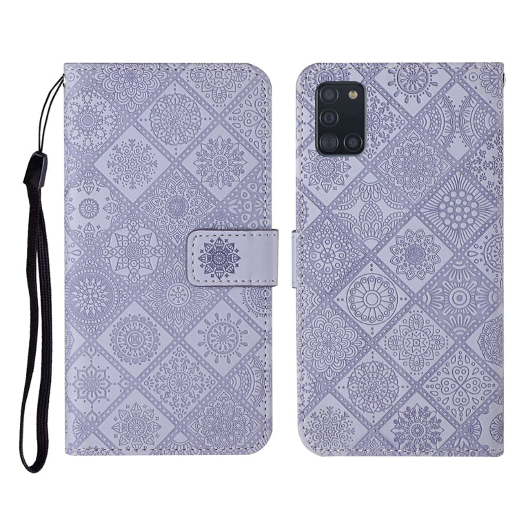 For Samsung Galaxy A31 Ethnic Style Embossed Pattern Horizontal Flip Leather Case with Holder & Card Slots & Wallet & Lanyard