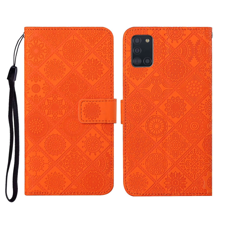 For Samsung Galaxy A31 Ethnic Style Embossed Pattern Horizontal Flip Leather Case with Holder & Card Slots & Wallet & Lanyard