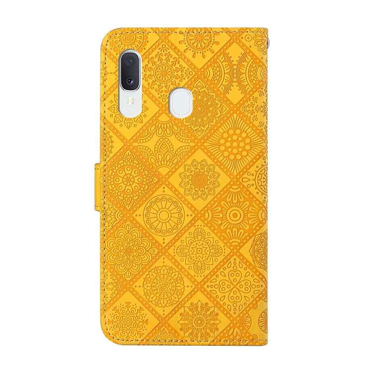 For Samsung Galaxy A40 Ethnic Style Embossed Pattern Horizontal Flip Leather Case with Holder & Card Slots & Wallet & Lanyard