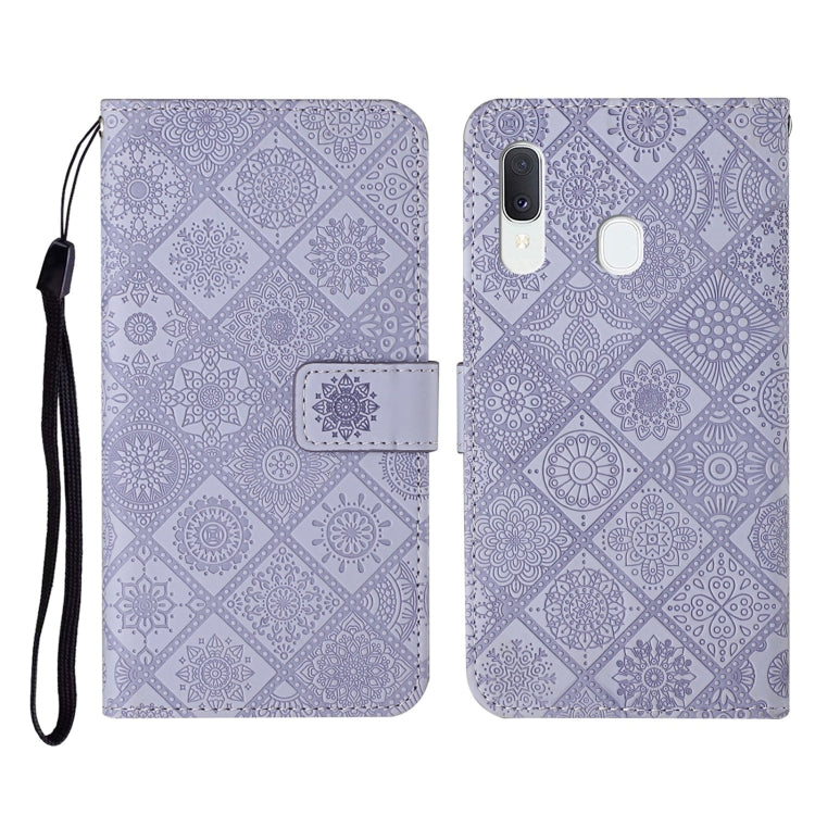 For Samsung Galaxy A40 Ethnic Style Embossed Pattern Horizontal Flip Leather Case with Holder & Card Slots & Wallet & Lanyard
