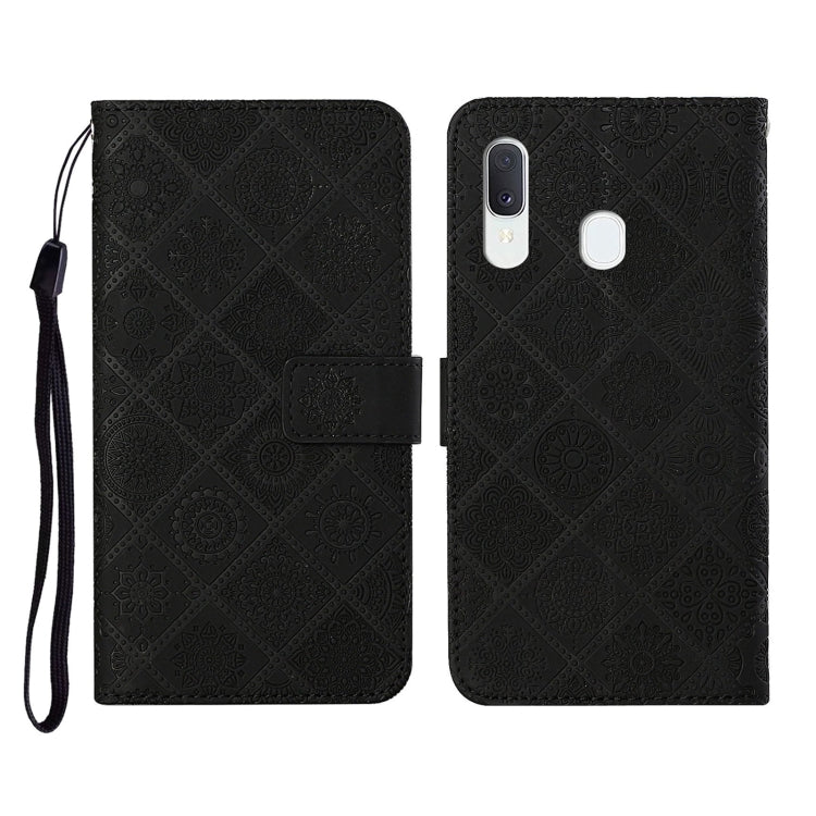 For Samsung Galaxy A40 Ethnic Style Embossed Pattern Horizontal Flip Leather Case with Holder & Card Slots & Wallet & Lanyard