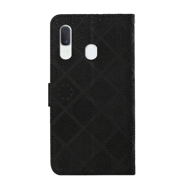 For Samsung Galaxy A40 Ethnic Style Embossed Pattern Horizontal Flip Leather Case with Holder & Card Slots & Wallet & Lanyard