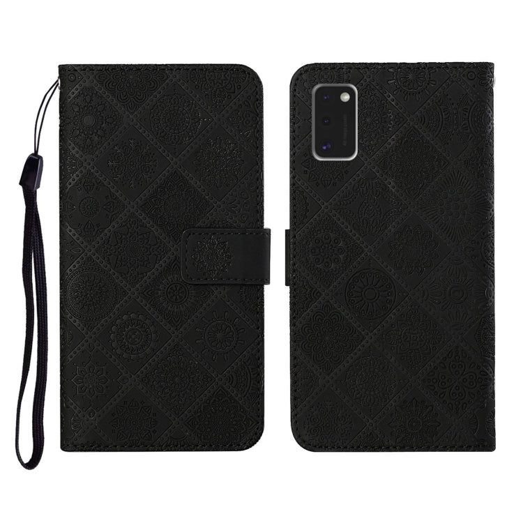 For Samsung Galaxy A41 Ethnic Style Embossed Pattern Horizontal Flip Leather Case with Holder & Card Slots & Wallet & Lanyard