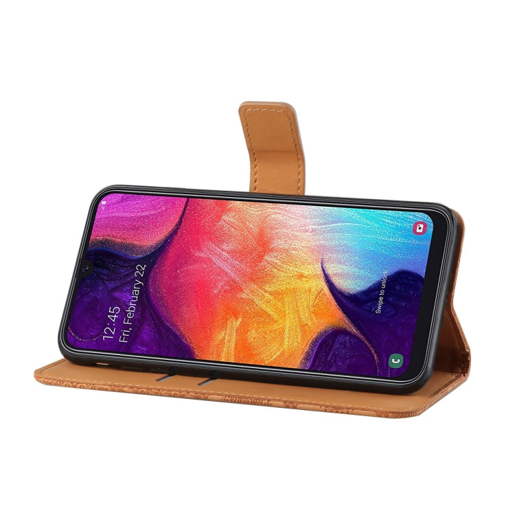 For Samsung Galaxy A50 Ethnic Style Embossed Pattern Horizontal Flip Leather Case with Holder & Card Slots & Wallet & Lanyard