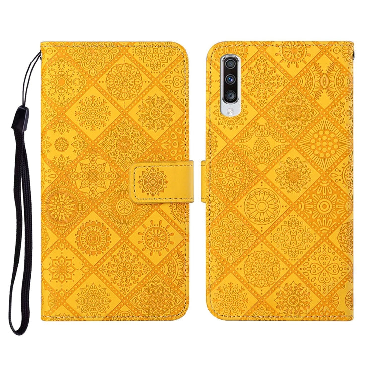 For Samsung Galaxy A50 Ethnic Style Embossed Pattern Horizontal Flip Leather Case with Holder & Card Slots & Wallet & Lanyard