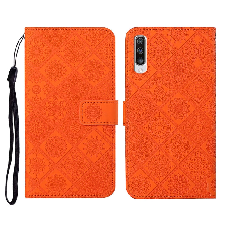 For Samsung Galaxy A50 Ethnic Style Embossed Pattern Horizontal Flip Leather Case with Holder & Card Slots & Wallet & Lanyard