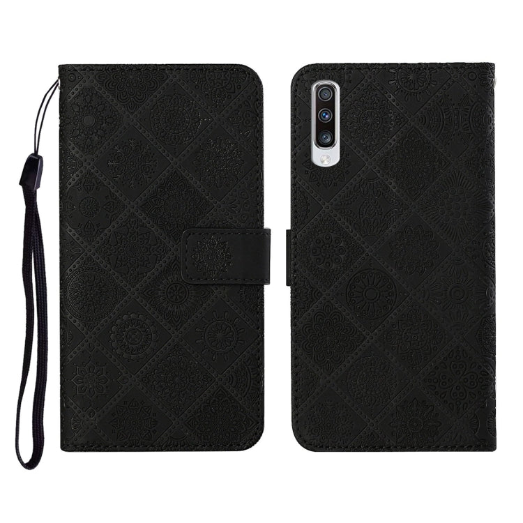 For Samsung Galaxy A50 Ethnic Style Embossed Pattern Horizontal Flip Leather Case with Holder & Card Slots & Wallet & Lanyard